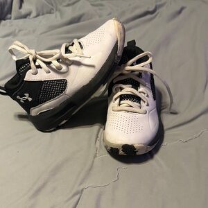 Under Armour Kids' White and Black Basketball Shoes